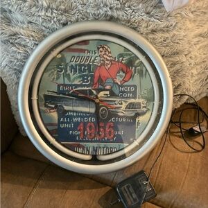 Vintage Style Wall Clock with Classic Car Design